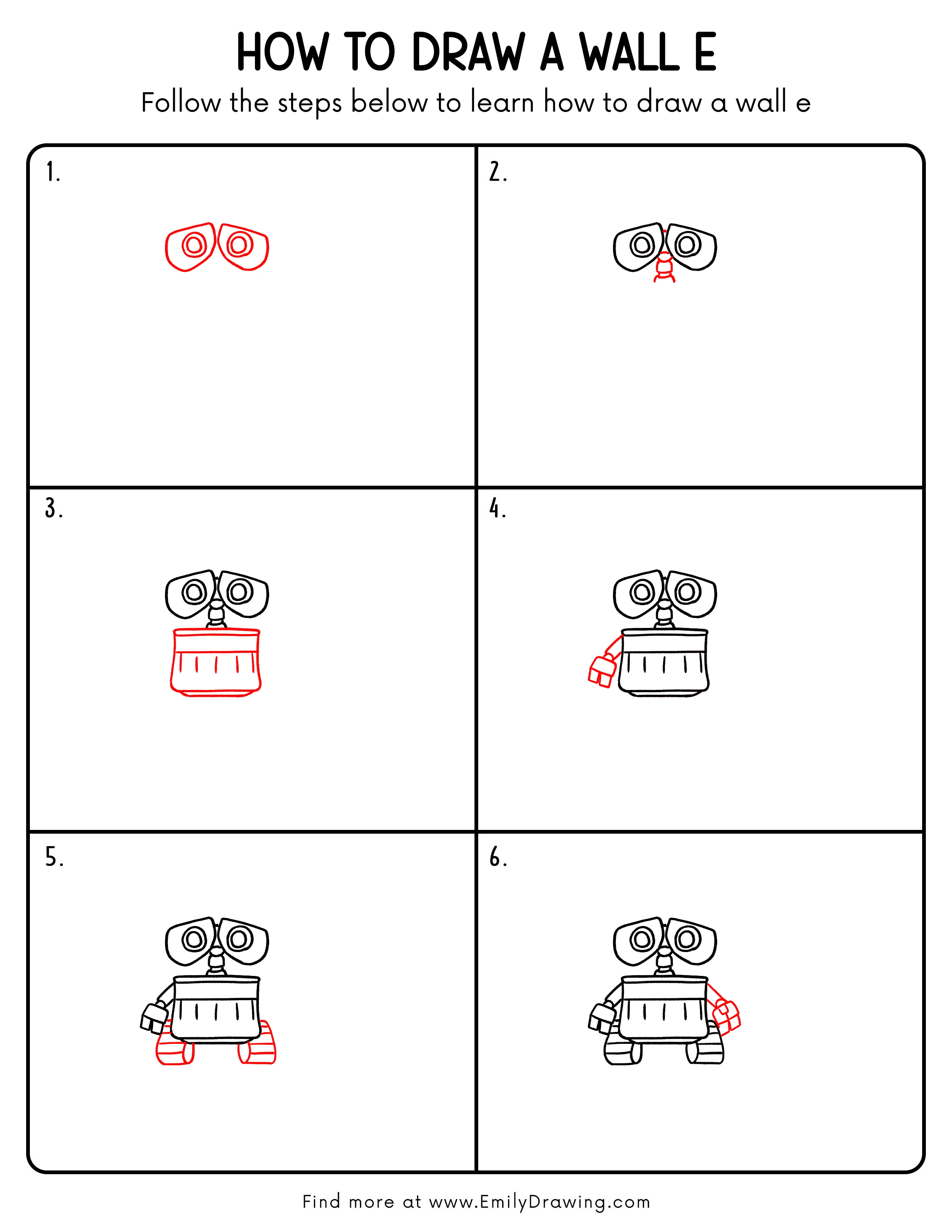 Printable Wall E Drawing Guide